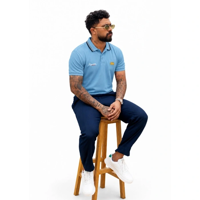 Signature Mens Lion Logo Polo T Shirt